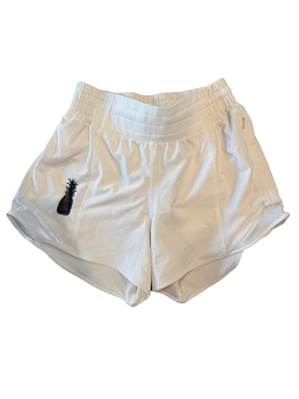 Lululemon Hotty Hot Hawaii Exclusive Pineapple Off White Lined Short 4" Inseam 2